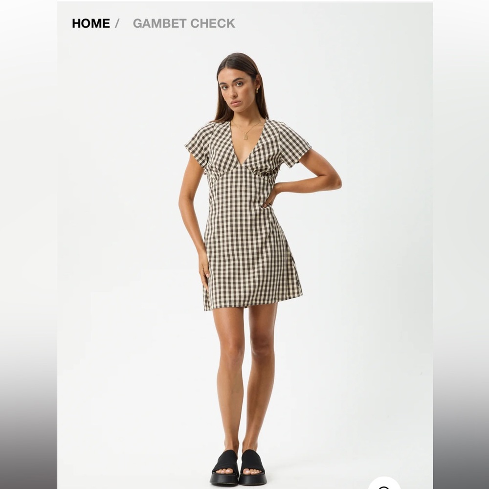 Afends Gambet Check Dress NWT M